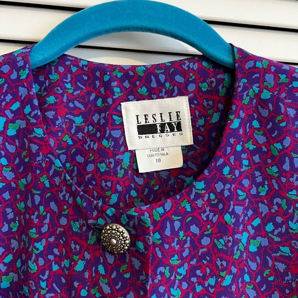 Vintage Leslie fay purple button down jacket - Picture 2 of 4